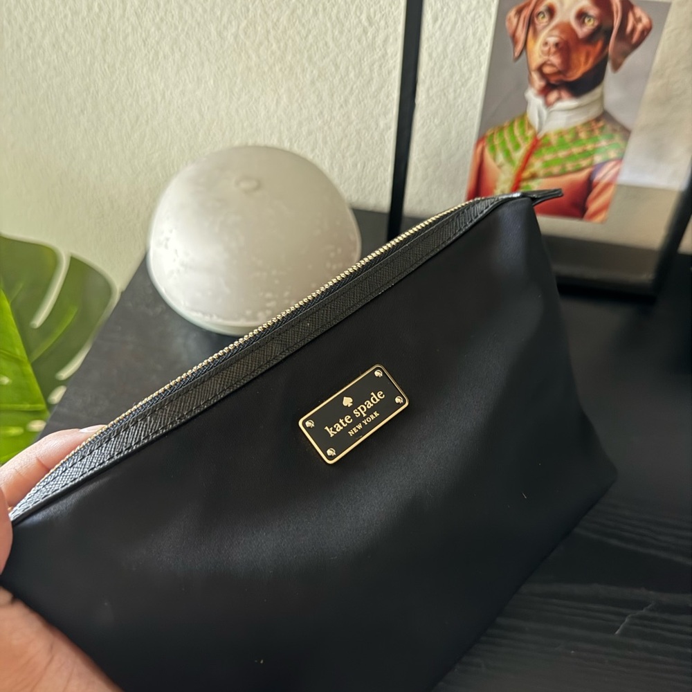 Kate Spade Black Nylon Makeup Bag